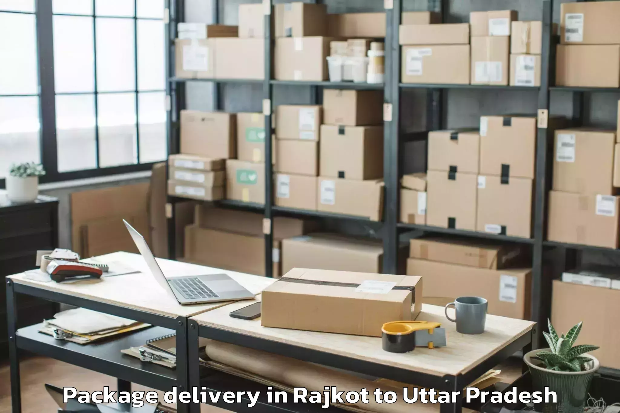 Top Rajkot to Phoenix United Mall Lucknow Package Delivery Available